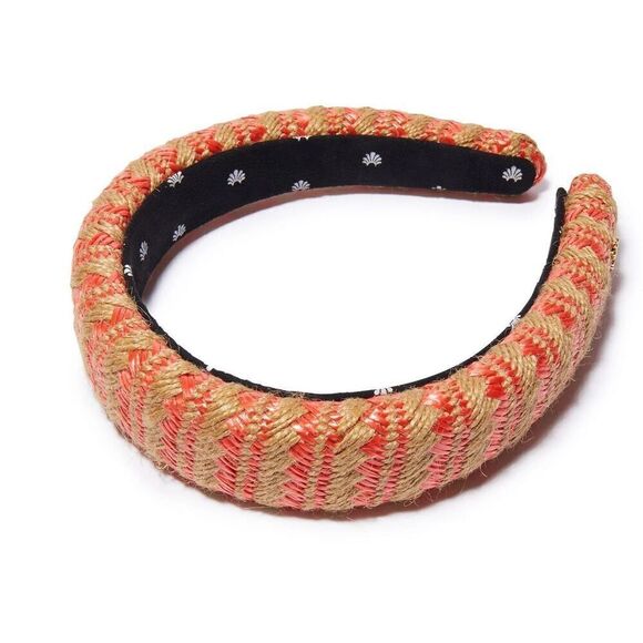 NWT LELE SADOUGHI CALABRIA CORAL RAFFIA WOVEN ALICE HEADBAND $80 - Picture 2 of 5